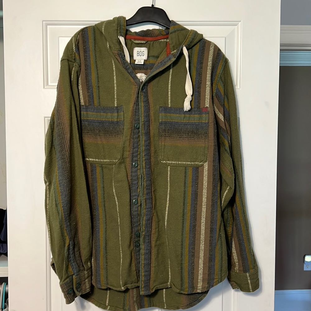 BDG hooded flannel